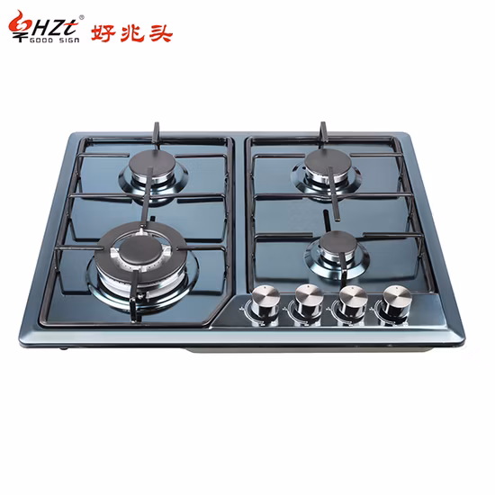 Venda quente Cooktop Cozinha Construída em Vidro Temperado 600cm Fogão a Gás 4 Queimadores