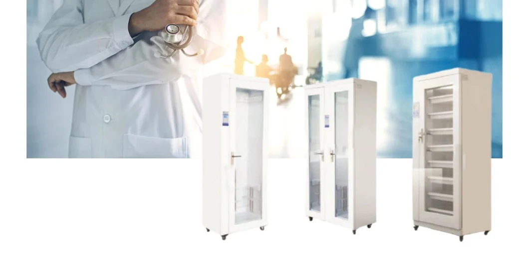 Flexible Endoscopy Storage Disinfection Endoscope Cabinet Double Door with UV Disinfection UV Lamps